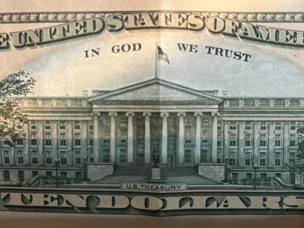 In God We Trust Ten Dollar Bill Image